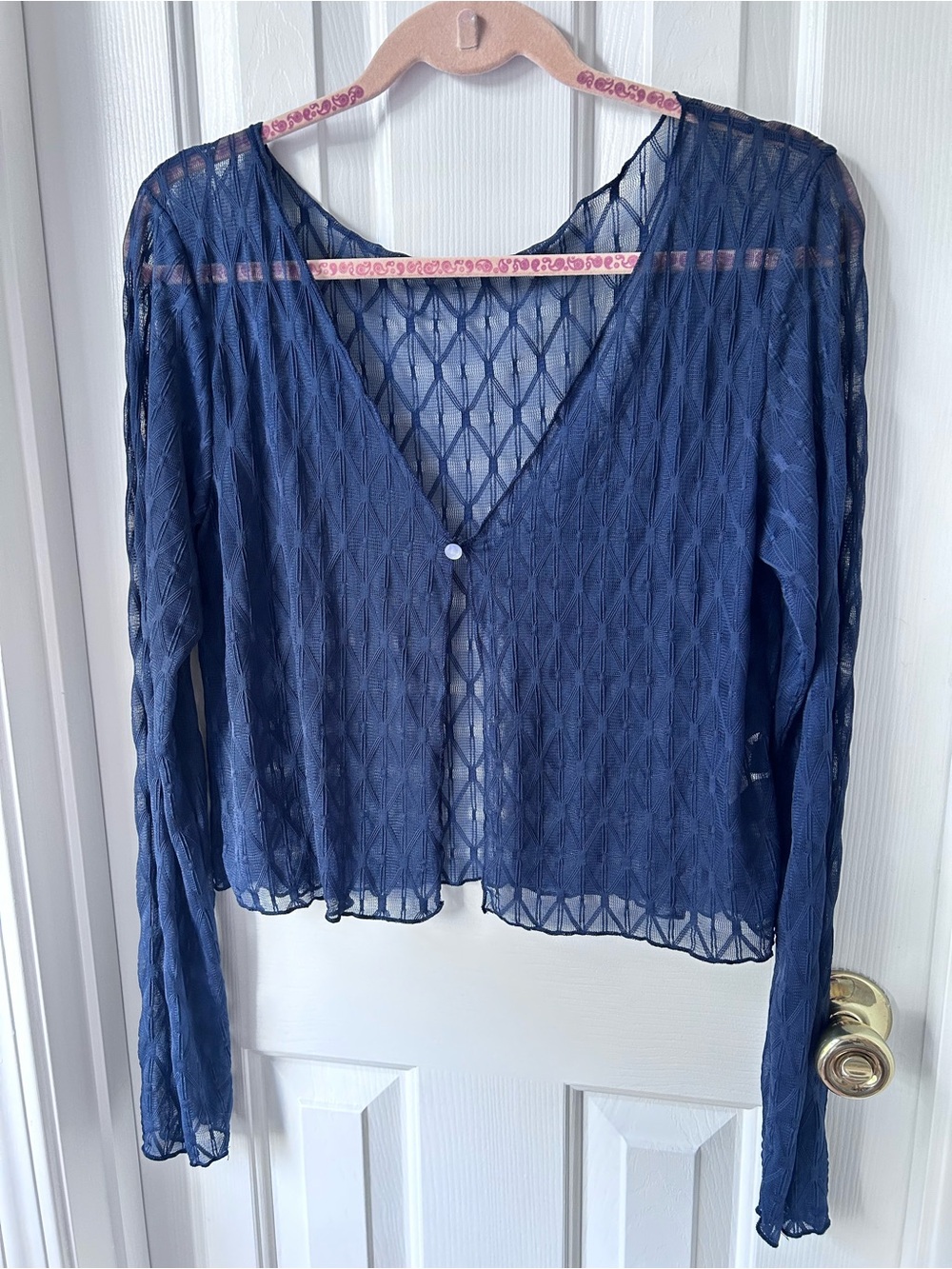 SHEIN sheet lace cardigan Navy Blue